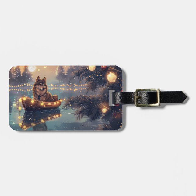 Finnish Lapphund Christmas Festive Voyage Luggage Tag (Front Horizontal)