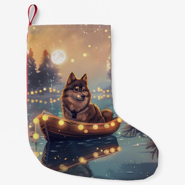 Finnish Lapphund Christmas Festive Voyage Small Christmas Stocking (Front)