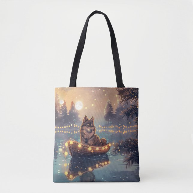 Finnish Lapphund Christmas Festive Voyage Tote Bag (Front)