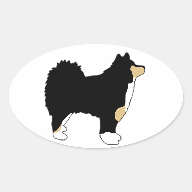 finnish lapphund colour silhouette oval sticker (Front)
