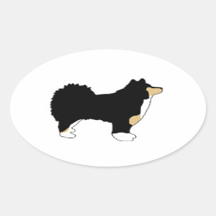 finnish lapphund colour silhouette oval sticker