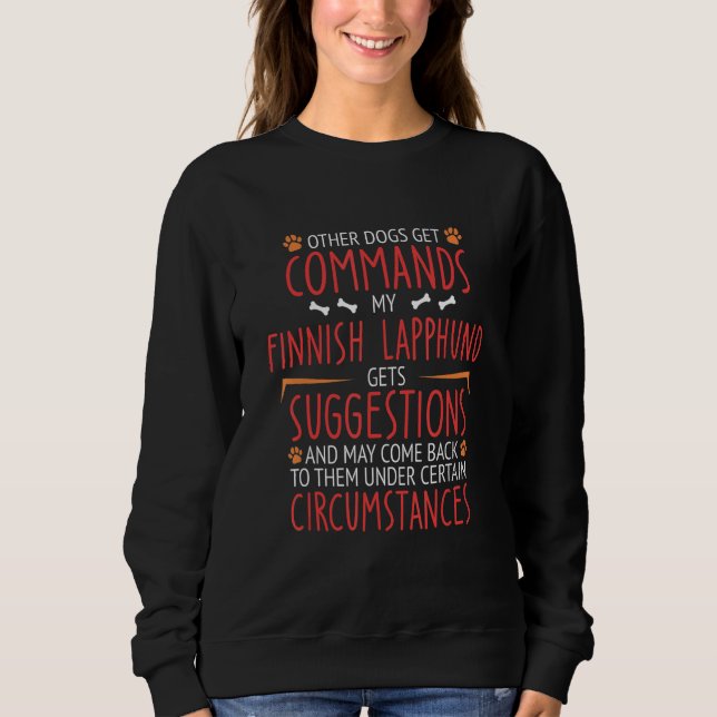 Finnish Lapphund Commands Sweatshirt (Front)
