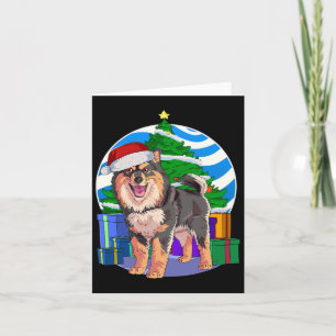 Finnish Lapphund Cute Santa Christmas Tree Decor Card
