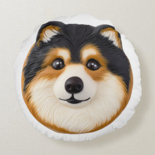 Finnish Lapphund Dog 3D Inspired Round Cushion