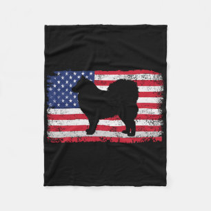 Finnish Lapphund Dog 4th Of July Patriotic America Fleece Blanket