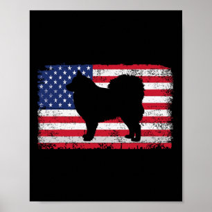 Finnish Lapphund Dog 4th Of July Patriotic America Poster