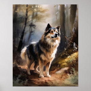 Finnish Lapphund Dog Art Print Poster