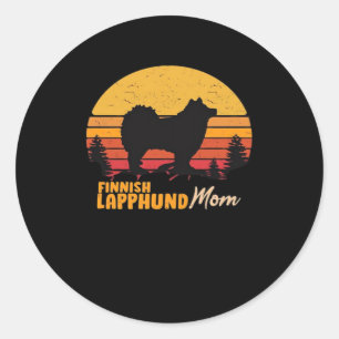 Finnish Lapphund Dog Mom Vintage Retro Classic T-S Classic Round Sticker