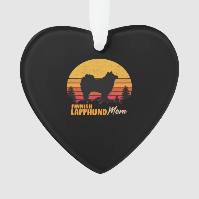 Finnish Lapphund Dog Mom Vintage Retro Classic T-S Ornament (Front)
