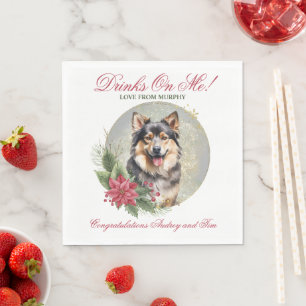 Finnish Lapphund Dog Wedding Napkins With Photo