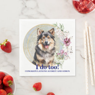 Finnish Lapphund Dog Wedding Napkins With Photo