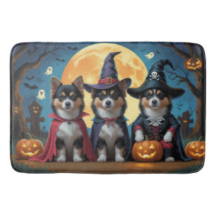 Finnish Lapphund Dogs Pumpkin Halloween Funny Bath Mat