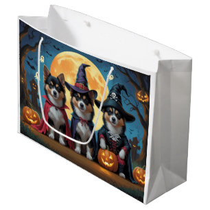 Finnish Lapphund Dogs Pumpkin Halloween Funny Large Gift Bag