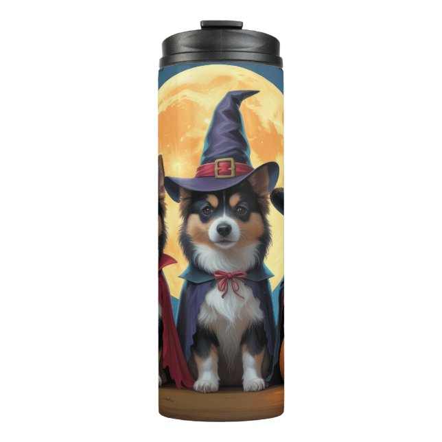 Finnish Lapphund Dogs Pumpkin Halloween Funny Thermal Tumbler (Front)