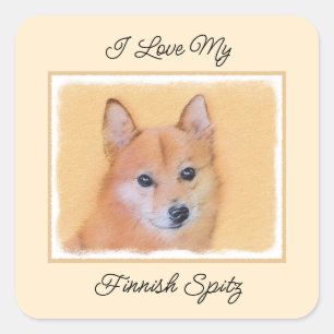 Finnish Lapphund,Finnish,Lapphund,Lapinkoira,Suome Square Sticker