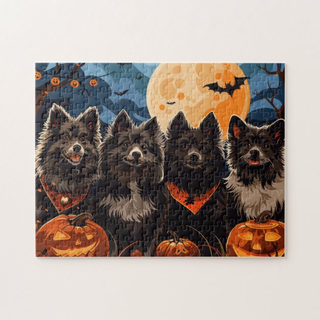 Finnish Lapphund Halloween Spooky Jigsaw Puzzle (Horizontal)