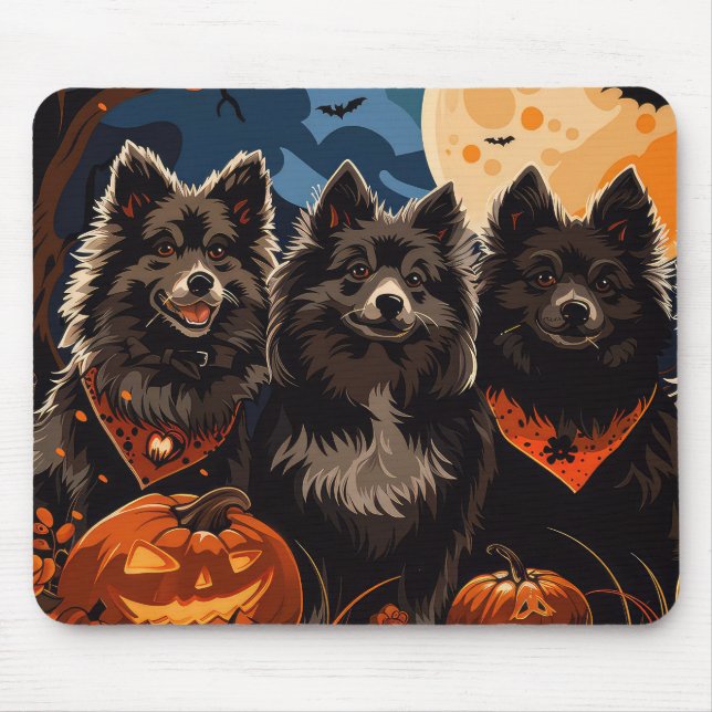 Finnish Lapphund Halloween Spooky Mouse Mat (Front)