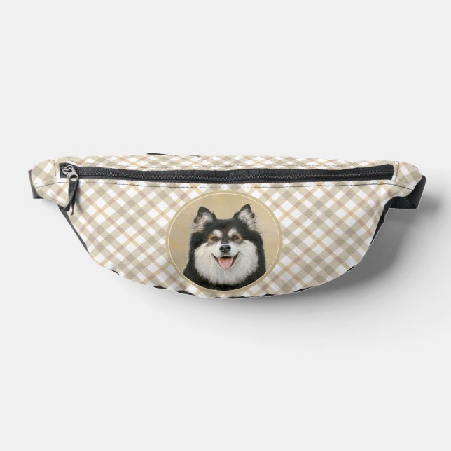 Finnish Lapphund Painting Black and Tan Dog Art Bum Bags (Lay Down)