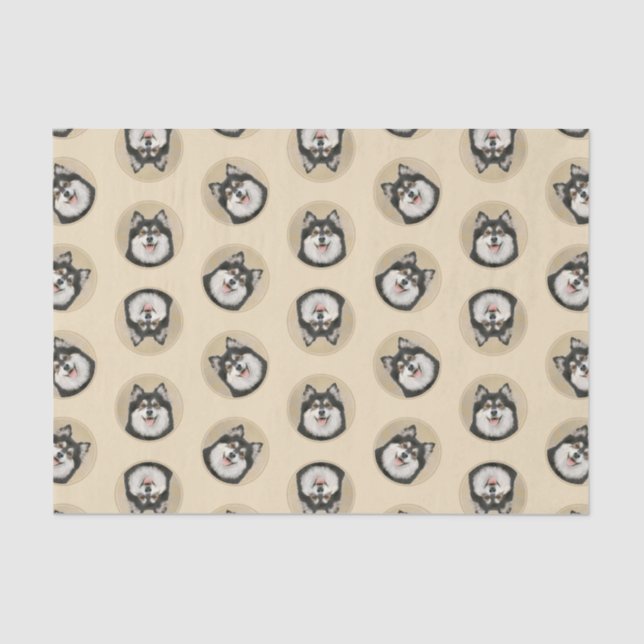 Finnish Lapphund Painting Black and Tan Dog Art Tissue Paper (Front)