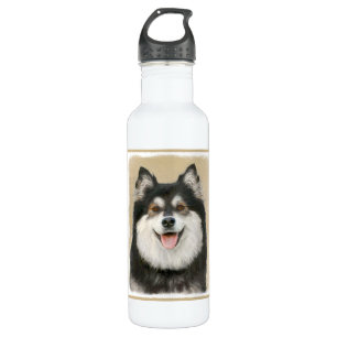 Finnish Lapphund Painting - Cute Original Dog Art 710 Ml Water Bottle