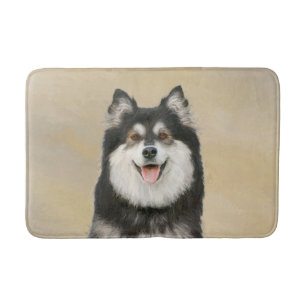 Finnish Lapphund Painting - Cute Original Dog Art Bath Mat