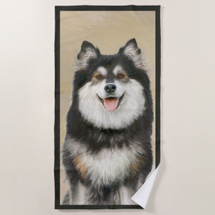 Finnish Lapphund Painting - Cute Original Dog Art Beach Towel