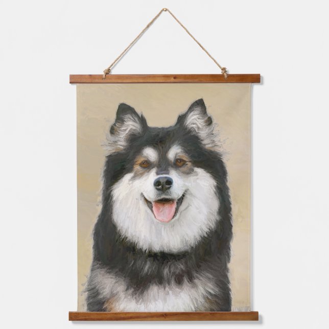 Finnish Lapphund Painting - Cute Original Dog Art Hanging Tapestry (Front)