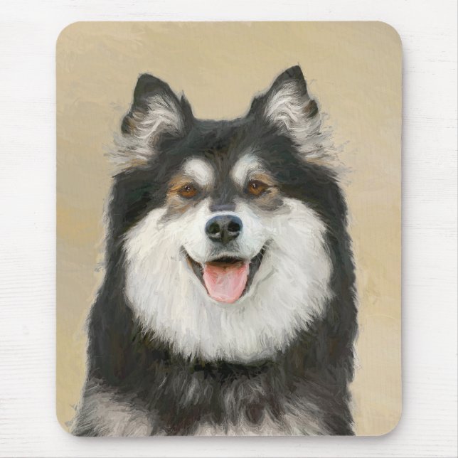 Finnish Lapphund Painting - Cute Original Dog Art Mouse Mat (Front)