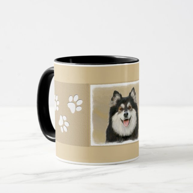 Finnish Lapphund Painting - Cute Original Dog Art Mug (Front Left)