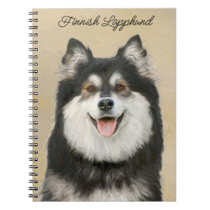 Finnish Lapphund Painting - Cute Original Dog Art Notebook