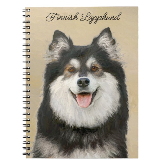 Finnish Lapphund Painting - Cute Original Dog Art Notebook (Front)