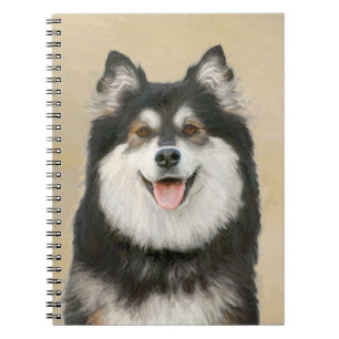 Finnish Lapphund Painting - Cute Original Dog Art Notebook