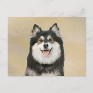 Finnish Lapphund Painting - Cute Original Dog Art Postcard