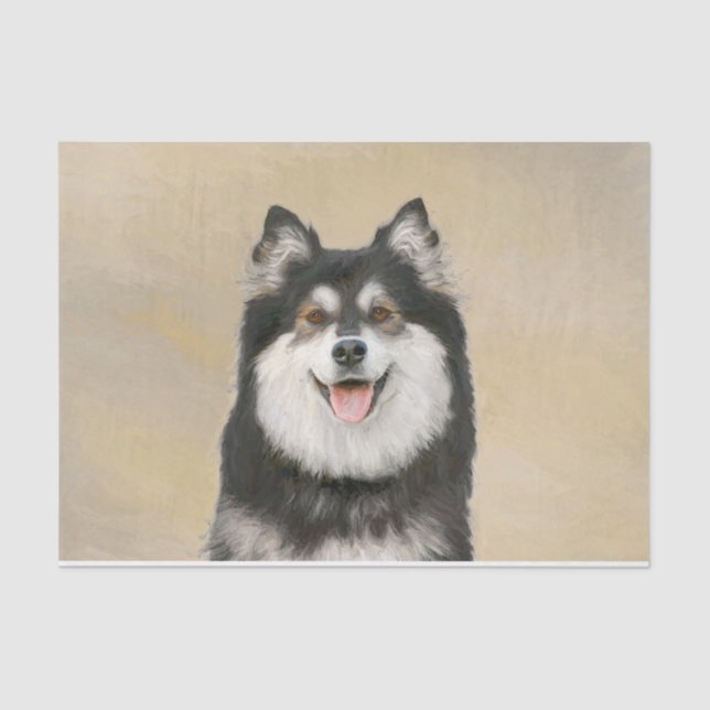 Finnish Lapphund Painting - Cute Original Dog Art Tissue Paper (Front)