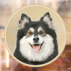 Finnish Lapphund Painting - Cute Original Dog Art Window Cling