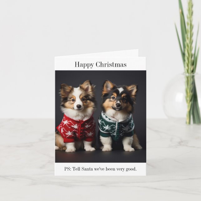 Finnish Lapphund Puppies Christmas Card (Front)