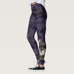 Finnish Lapphund (purple/magenta tones) leggings