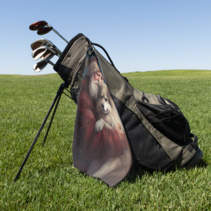 Finnish Lapphund Santa Claus Festive Christmas Golf Towel