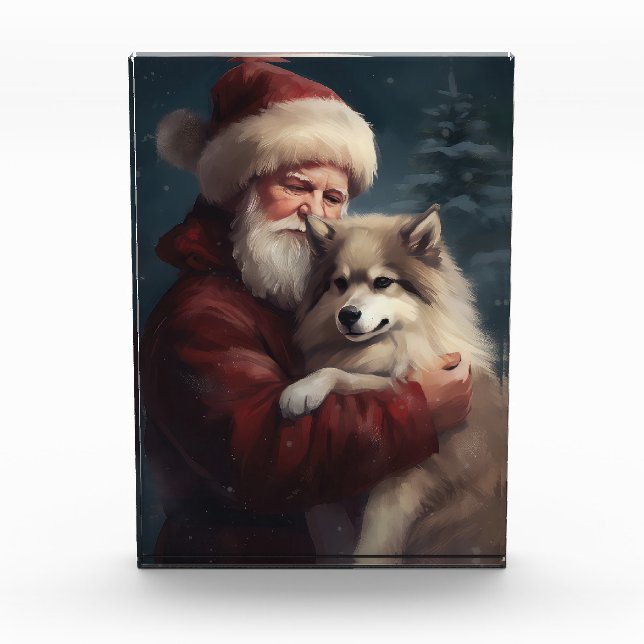 Finnish Lapphund Santa Claus Festive Christmas Photo Block (Front)