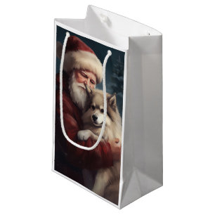 Finnish Lapphund Santa Claus Festive Christmas Small Gift Bag