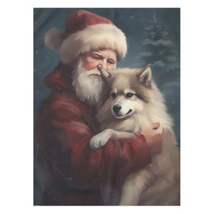Finnish Lapphund Santa Claus Festive Christmas Tablecloth