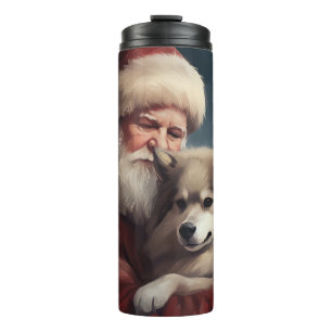 Finnish Lapphund Santa Claus Festive Christmas Thermal Tumbler