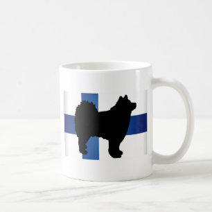 finnish lapphund silhouette flag coffee mug