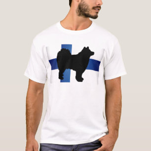 finnish lapphund silhouette flag T-Shirt