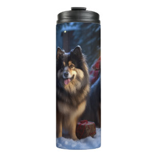 Finnish Lapphund Snowy Sleigh Christmas Decor  Thermal Tumbler