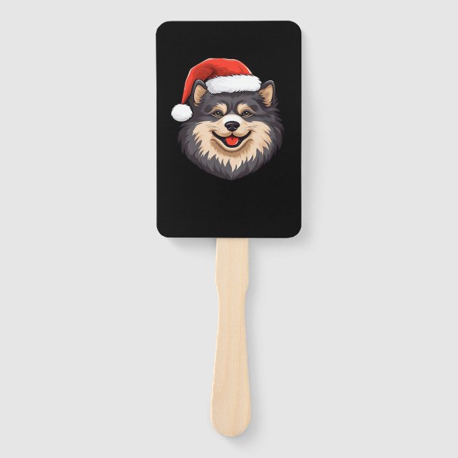 Finnish Lapphund Ugly Sweater Christmas Classic T- Hand Fan (Front)