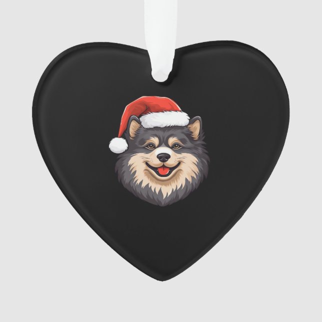 Finnish Lapphund Ugly Sweater Christmas Classic T- Ornament (Front)