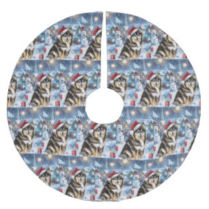 Finnish Lapphund Winter Wonderland Christmas Joy Brushed Polyester Tree Skirt