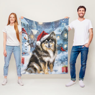 Finnish Lapphund Winter Wonderland Christmas Joy  Fleece Blanket