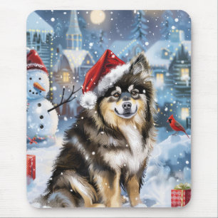 Finnish Lapphund Winter Wonderland Christmas Joy  Mouse Mat